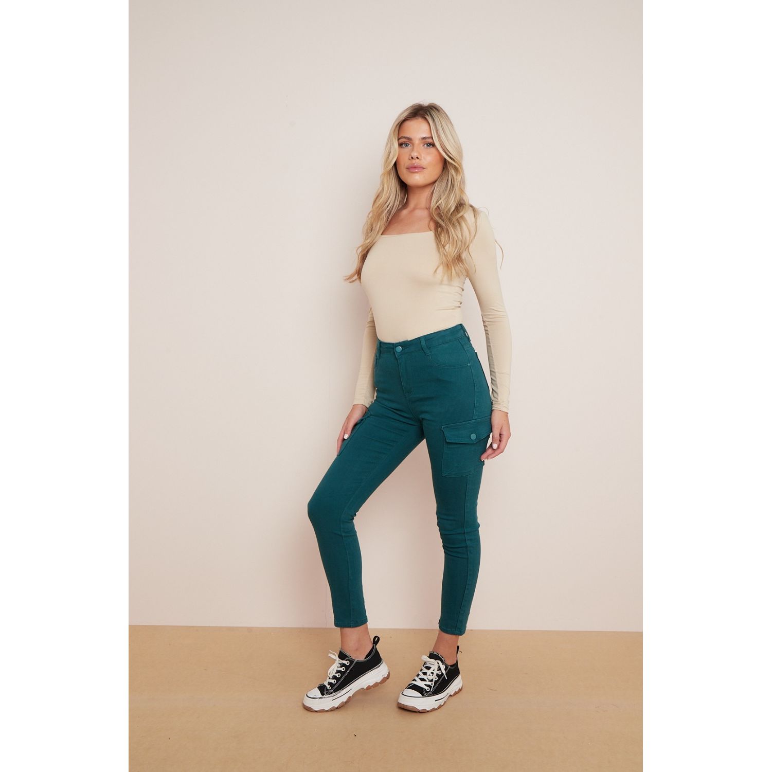 Teal high waisted pants sales