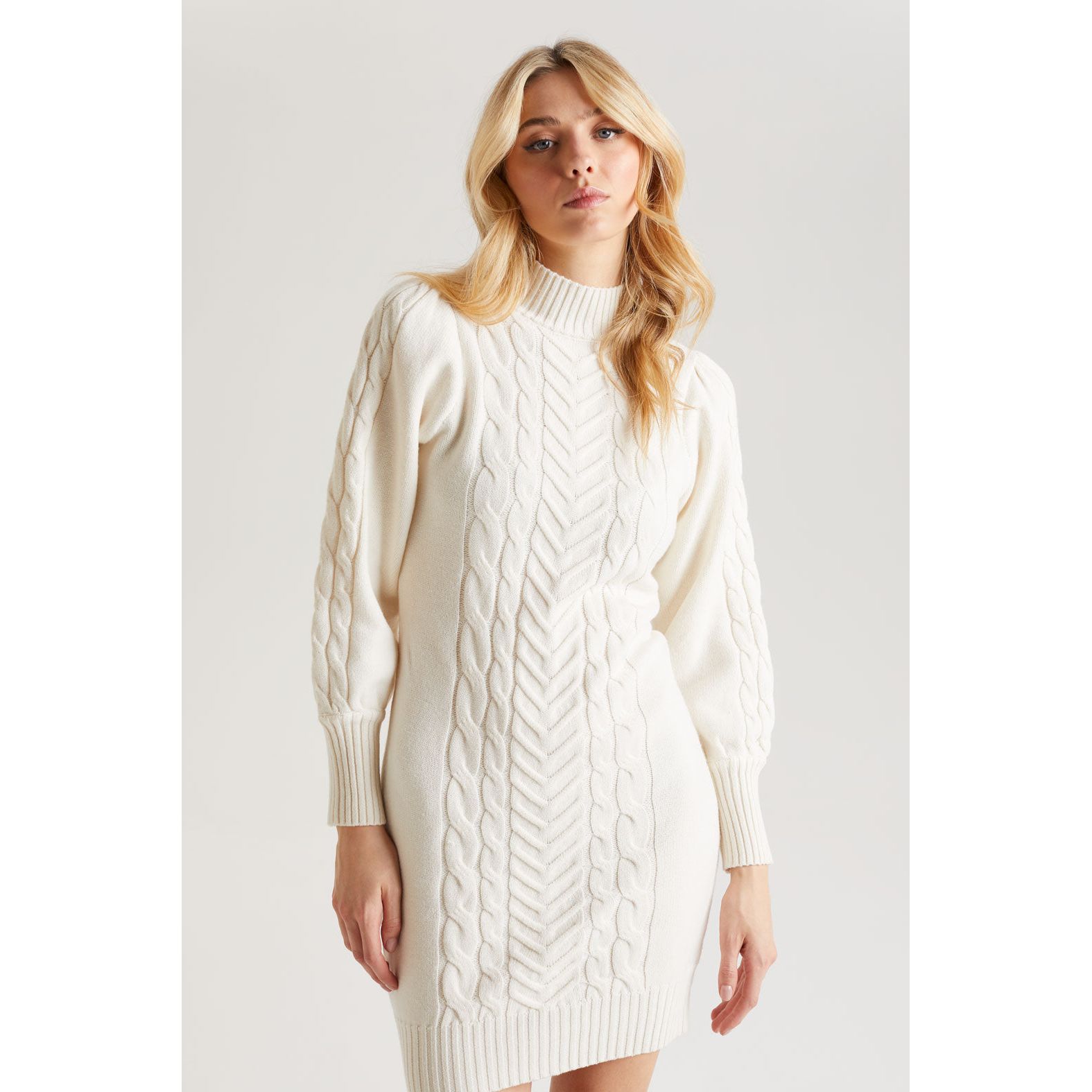 Cream cable knit dress hot sale