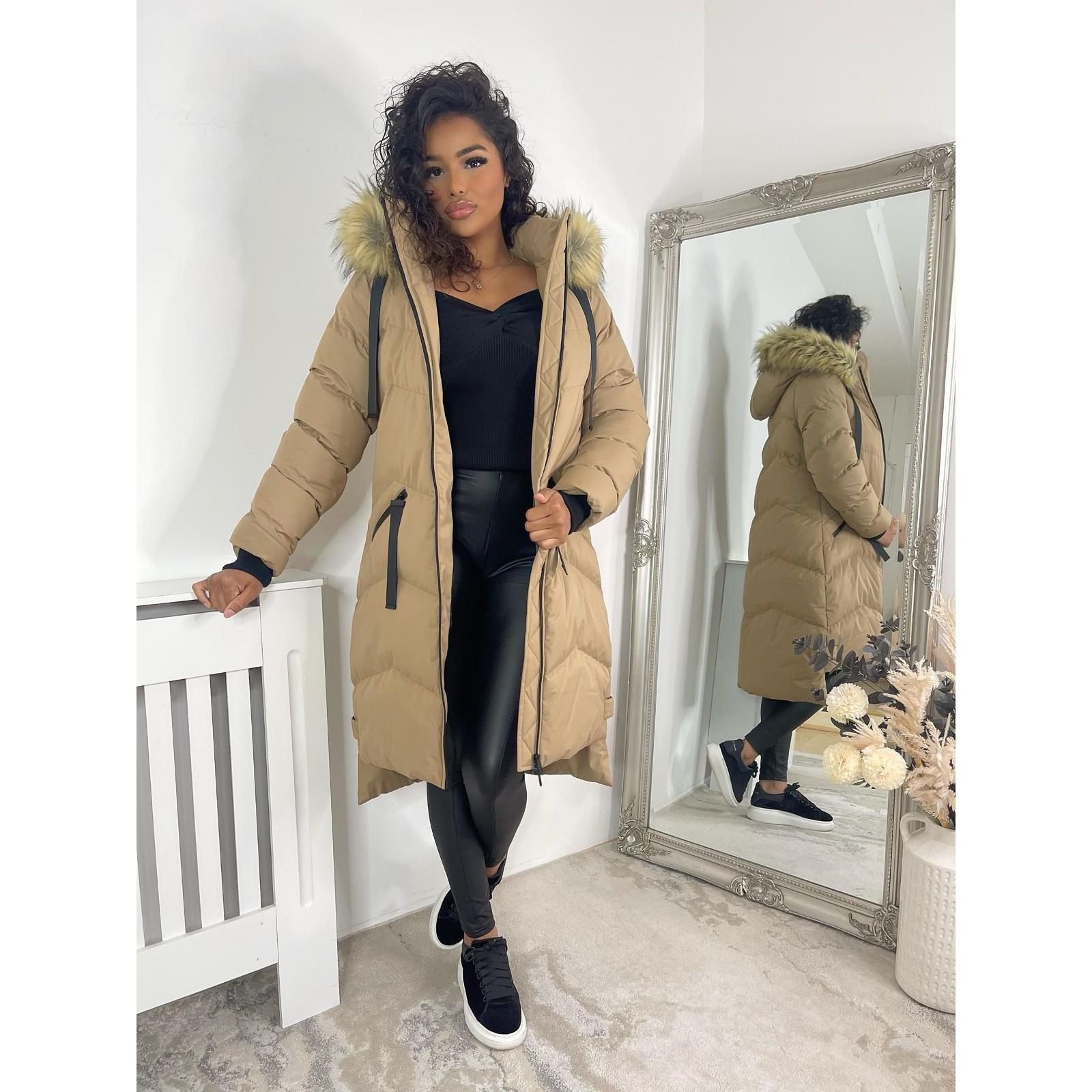 Camel Nepal Tag Faux Fur Coats Go Wholesale