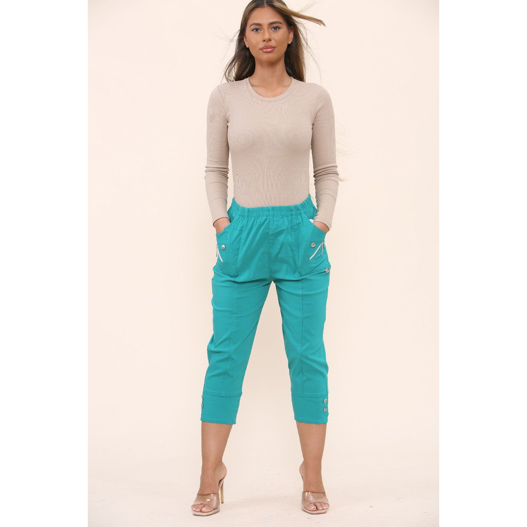 Cherry Berry Soft Stretch Trouser 3/4 Length