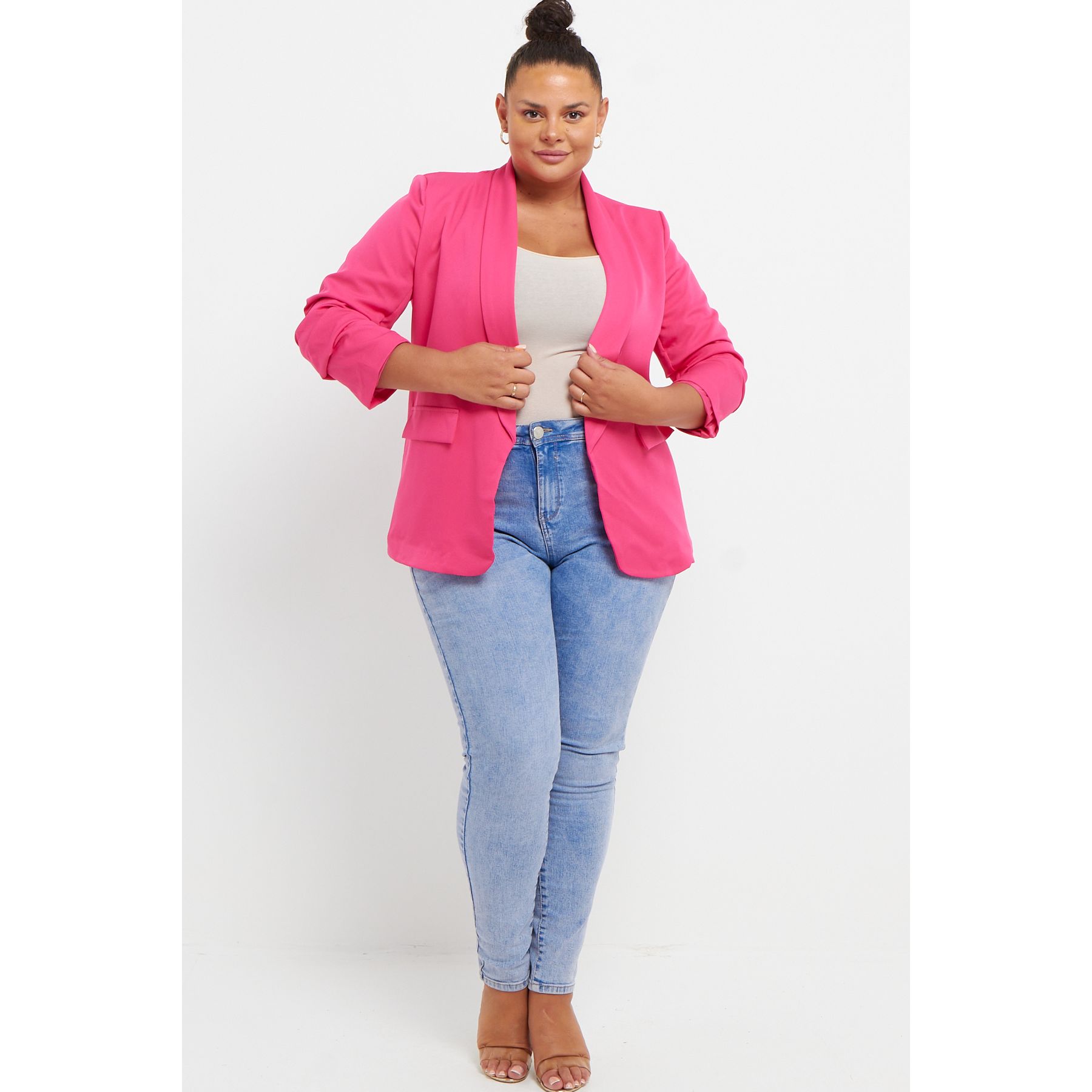 Short sleeve plus size blazer shop