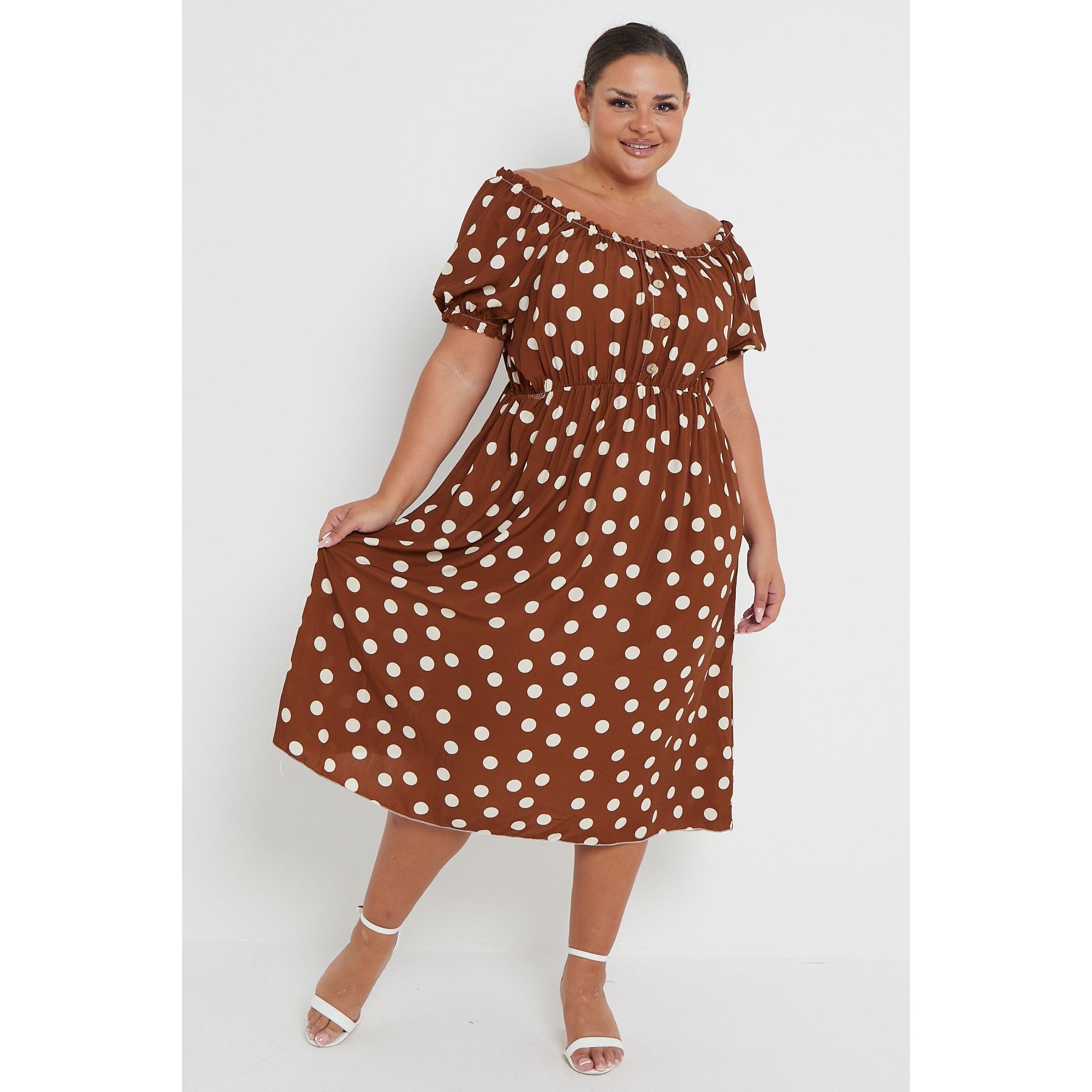 Plus size polka dot dress uk online