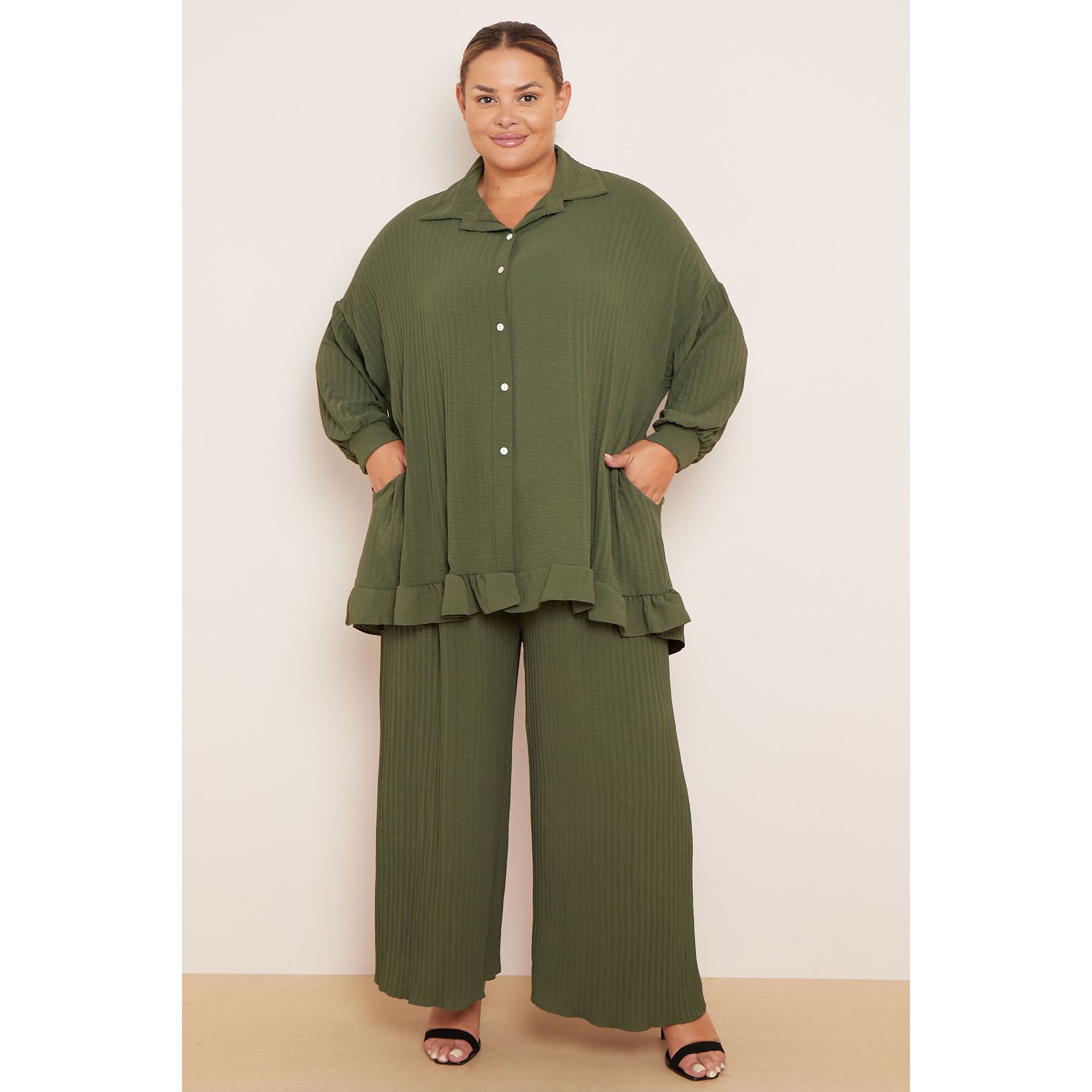 Plus size sales khaki trousers