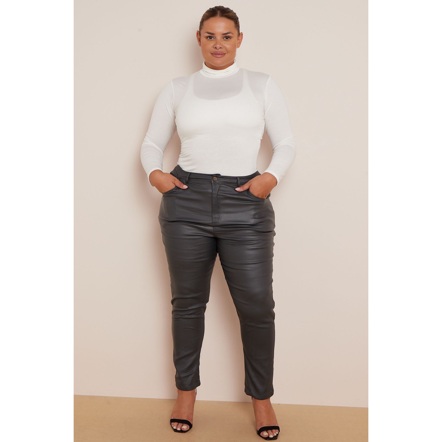Plus size leather trousers new arrivals