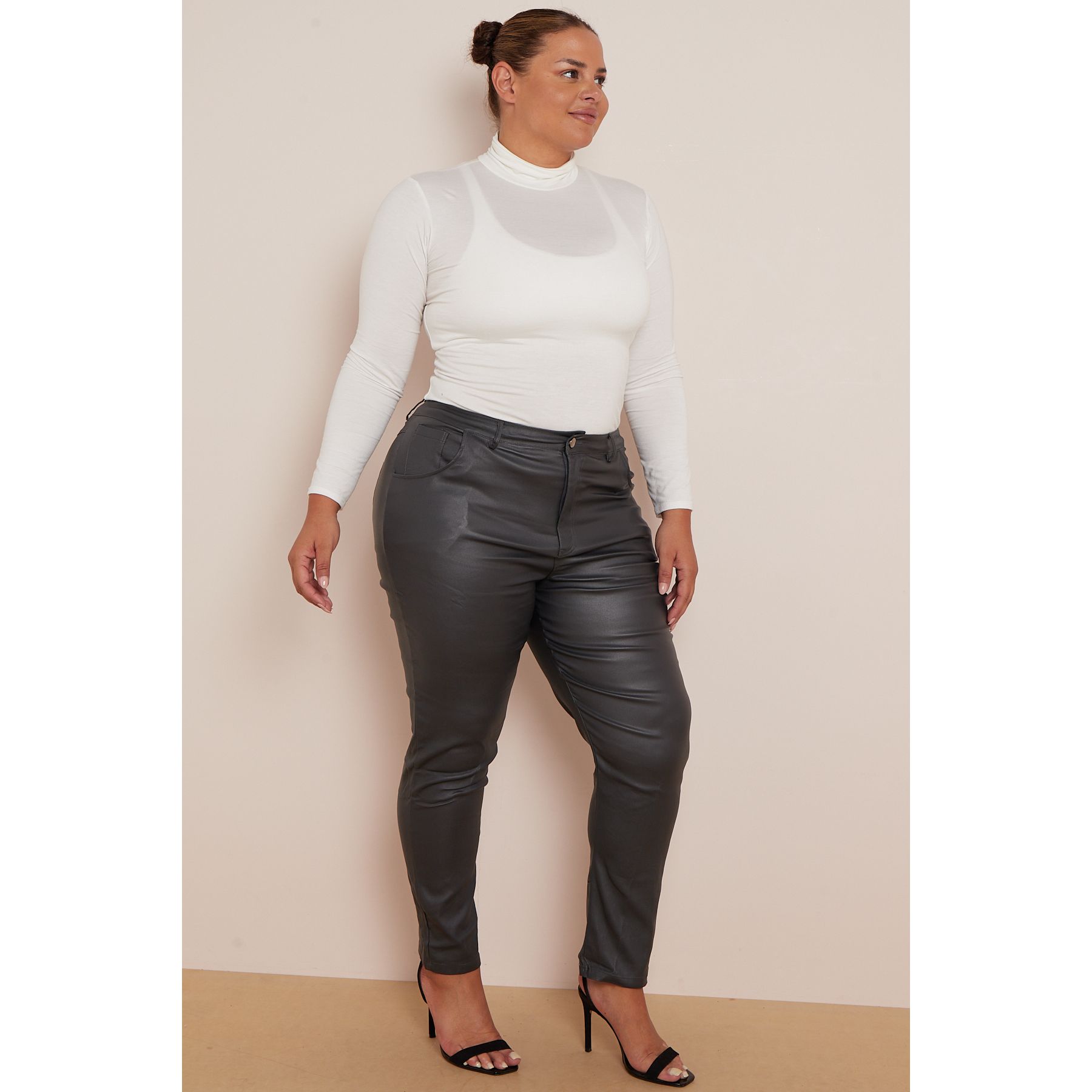 Plus size shop leather trousers uk