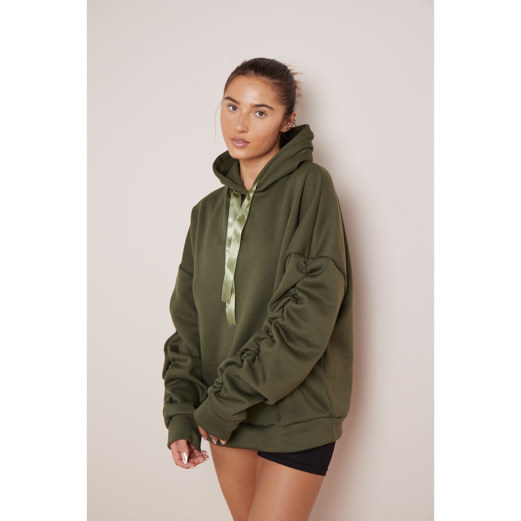 Ruched sleeve hoodie best sale wholesale