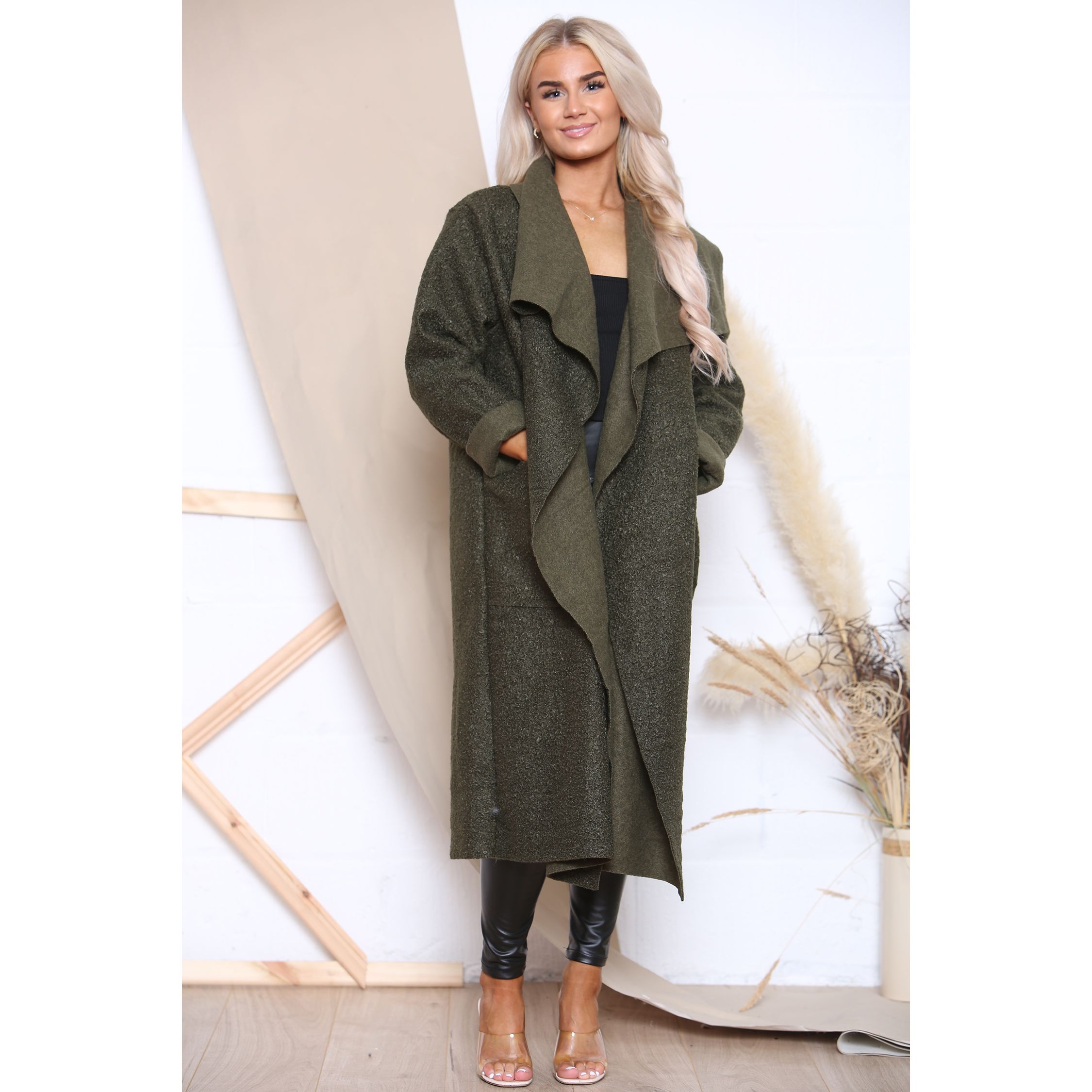 Boucle winter coat top