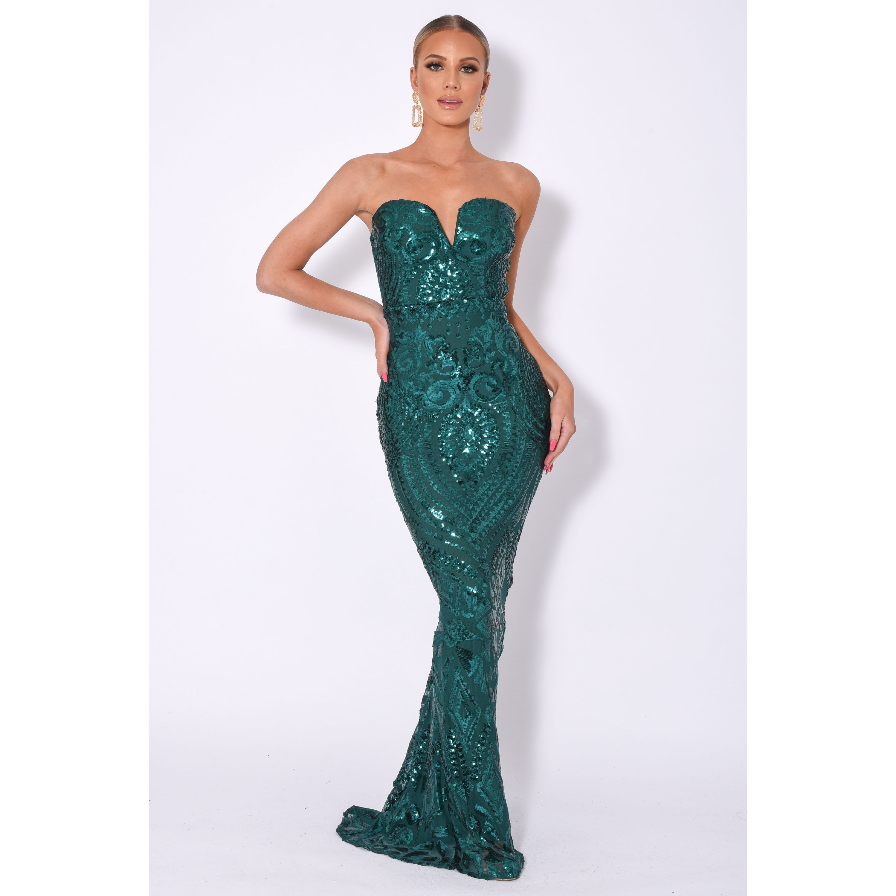 Green store fishtail dress