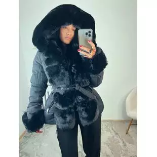 Romany fur puffer coat top