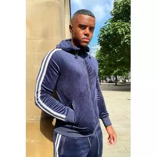 Crushed velvet tracksuit sale mens