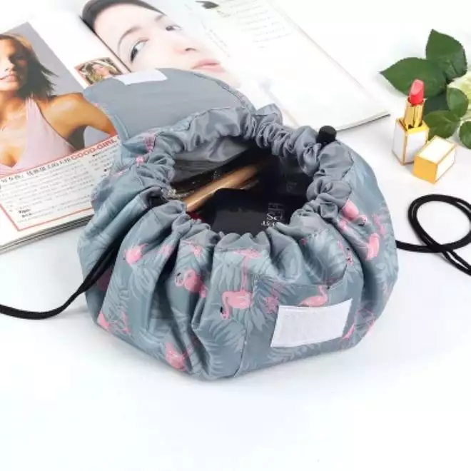 Flamingo drawstring makeup bag 2025