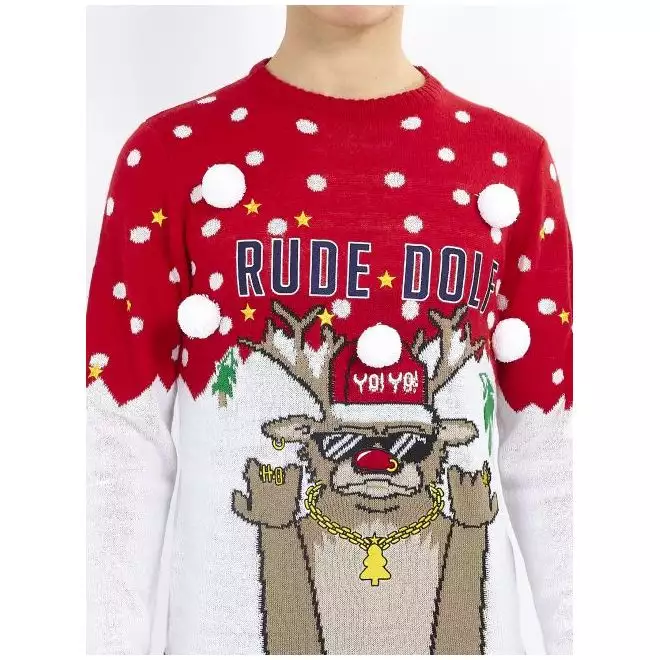 Rude reindeer christmas jumper hotsell