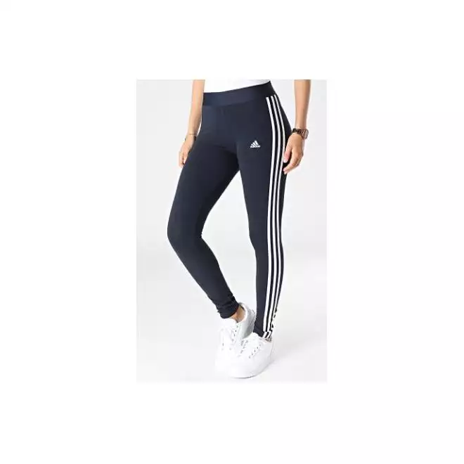 Adidas 3 store stripe leggings navy