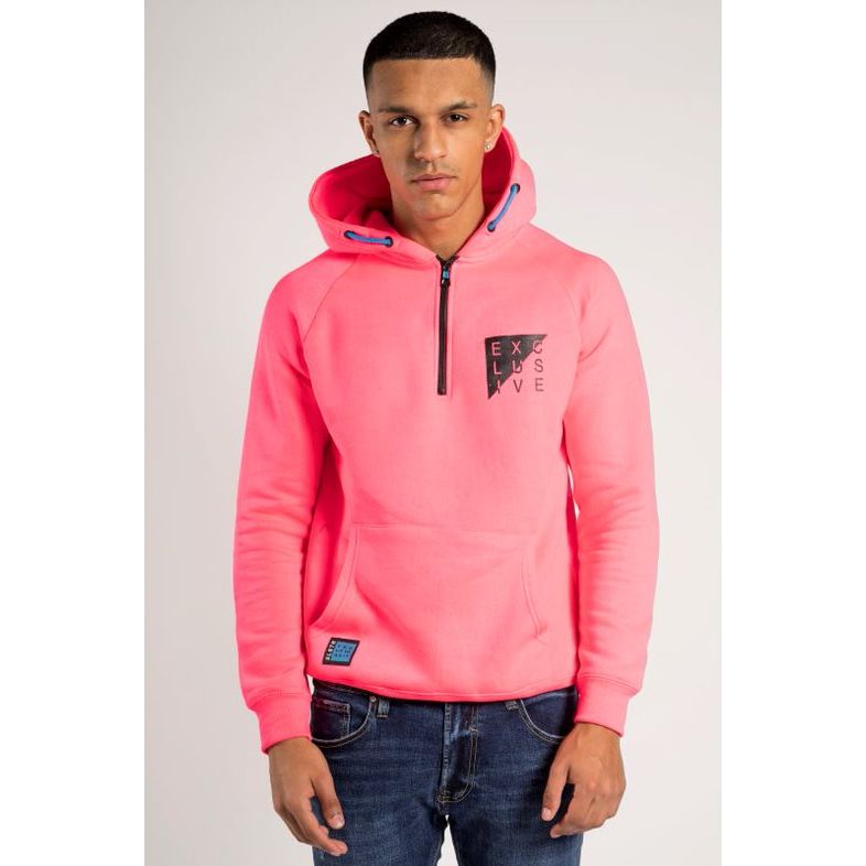 pink half zip hoodie