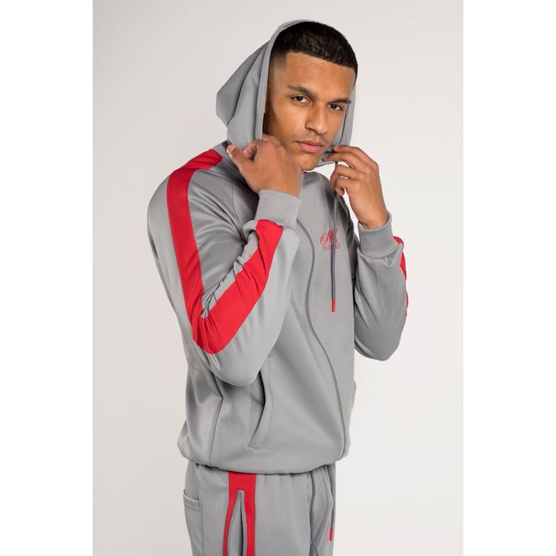 Nike grey and red tracksuit online