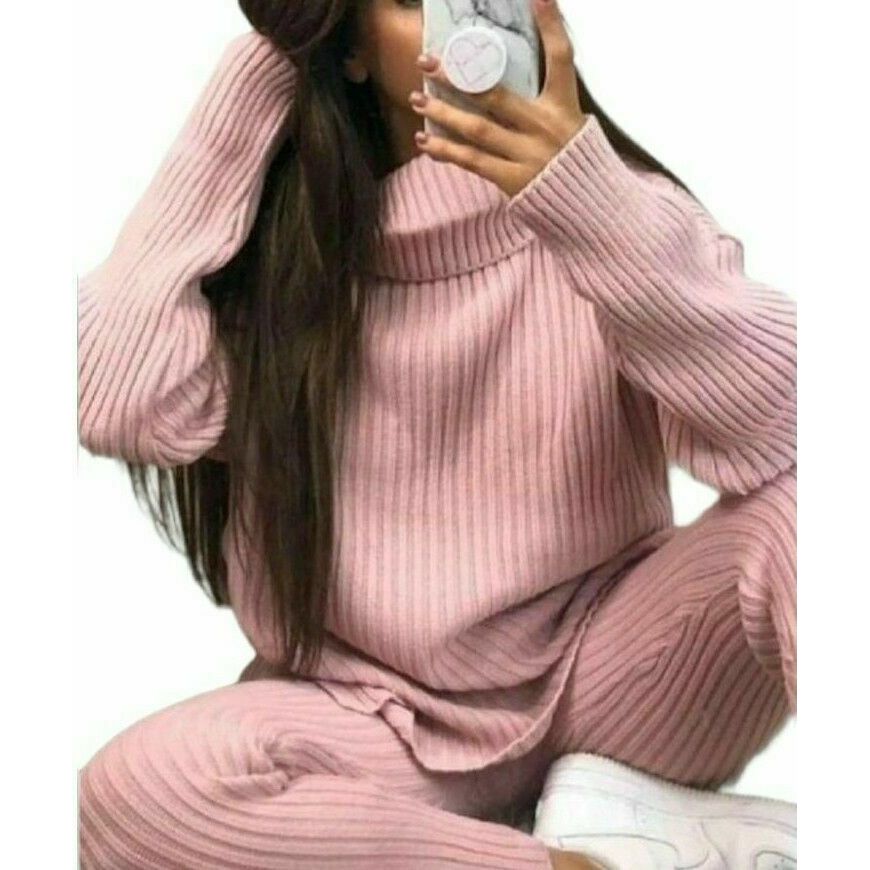 Womens knitted lounge clearance suit