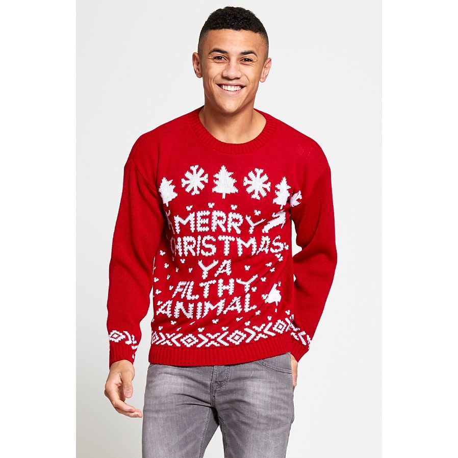 Merry christmas ya filthy animal sweater mens cheap