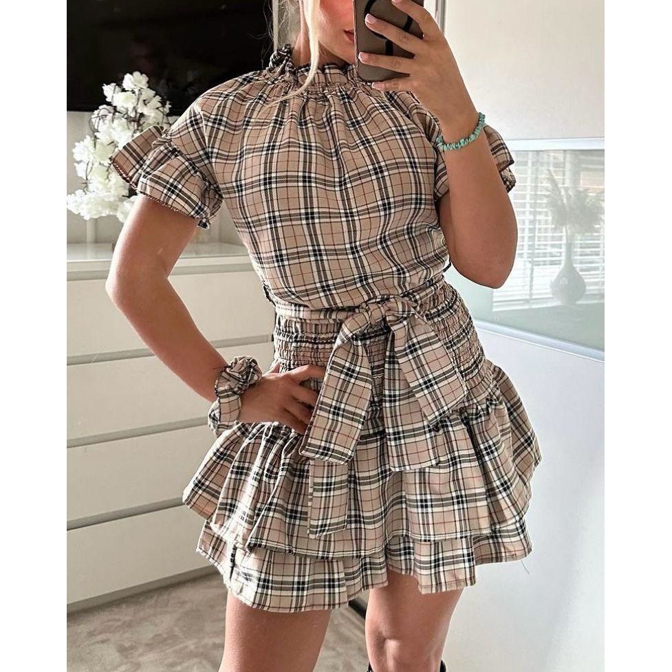 Tartan skirt co ord top