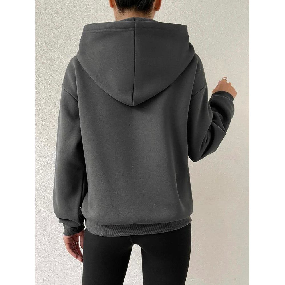 CHARCOAL OVER THINKING PRINT PULLOVER HOODIE Go Wholesale